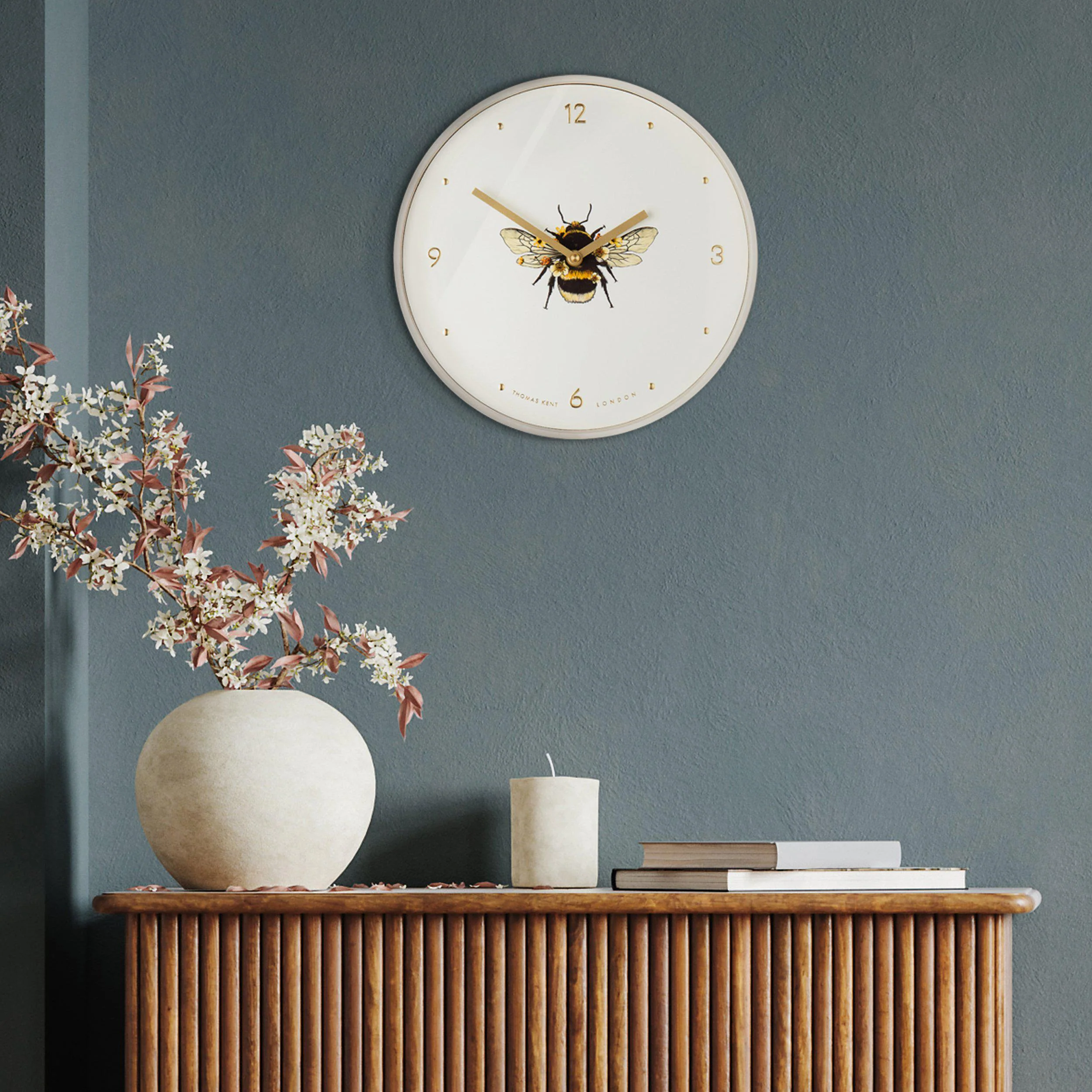 Thomas Kent 12'' Bee In Bloom Wall Clock - Image 2