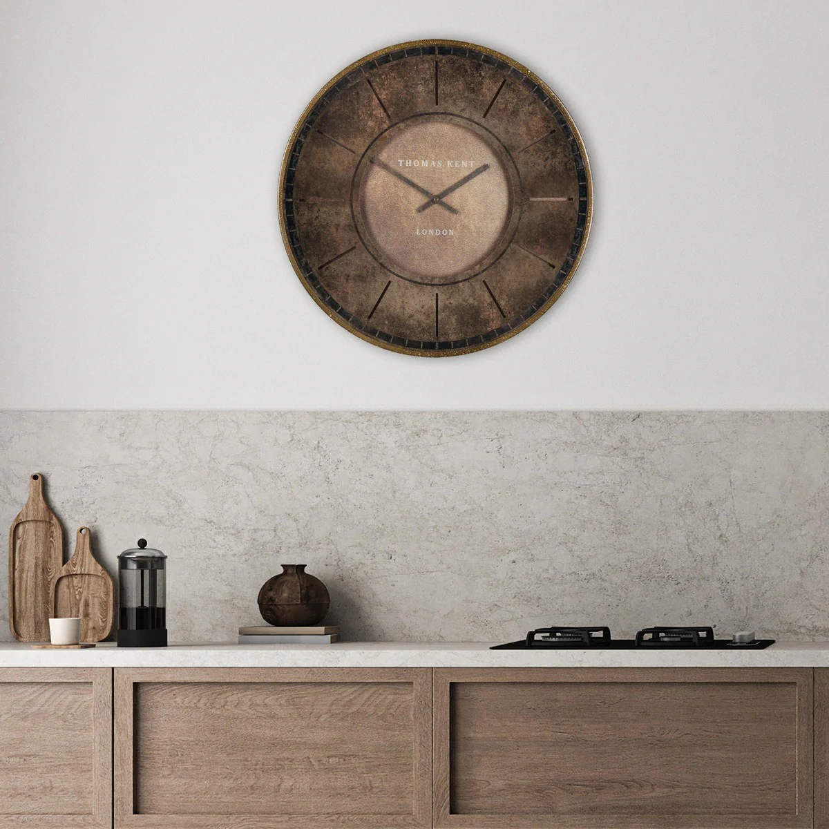 Thomas Kent 53cm Florentine Wall Clock Leather - Image 2