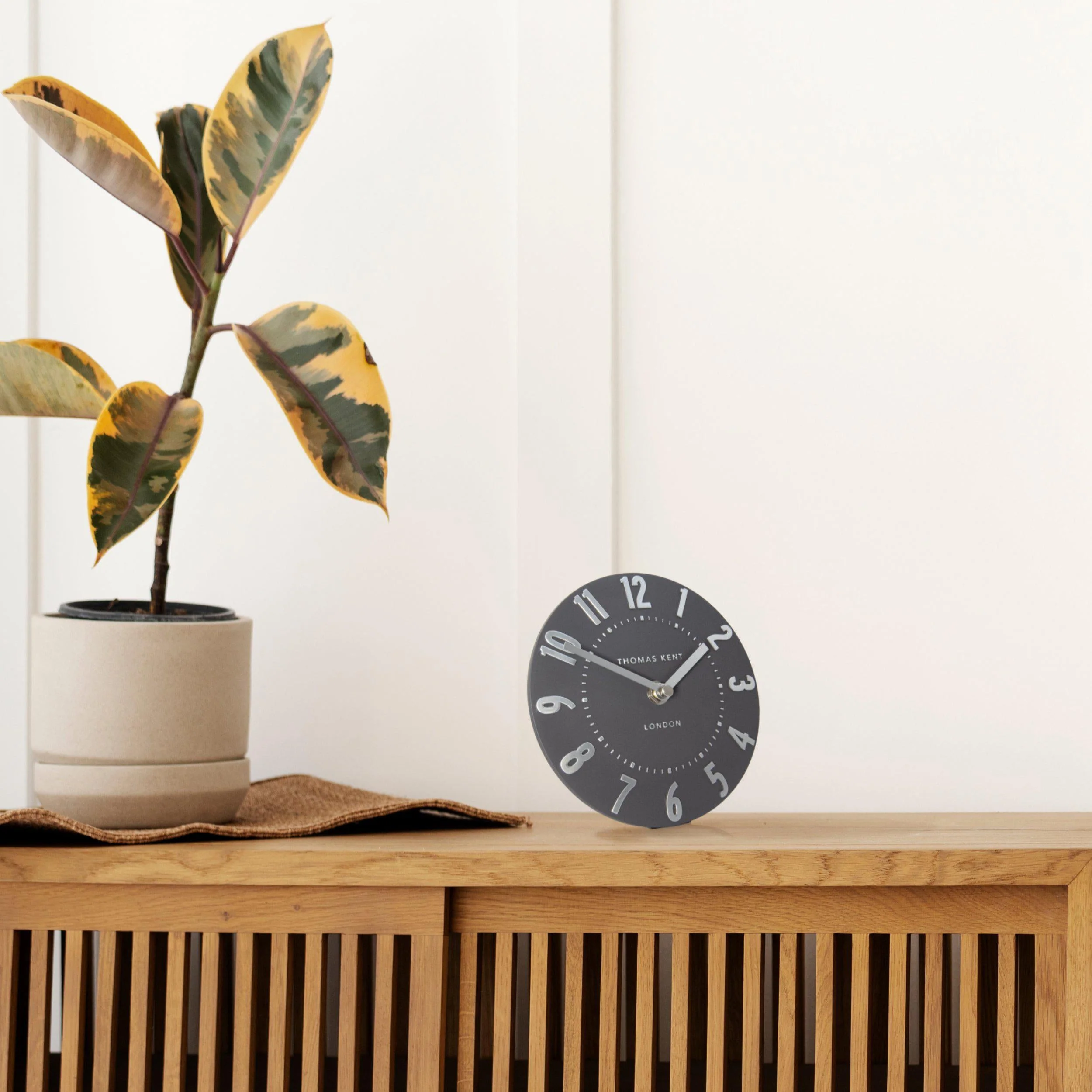 Thomas Kent 6" Mulberry Mantel Clock Graphite Silver - Image 2
