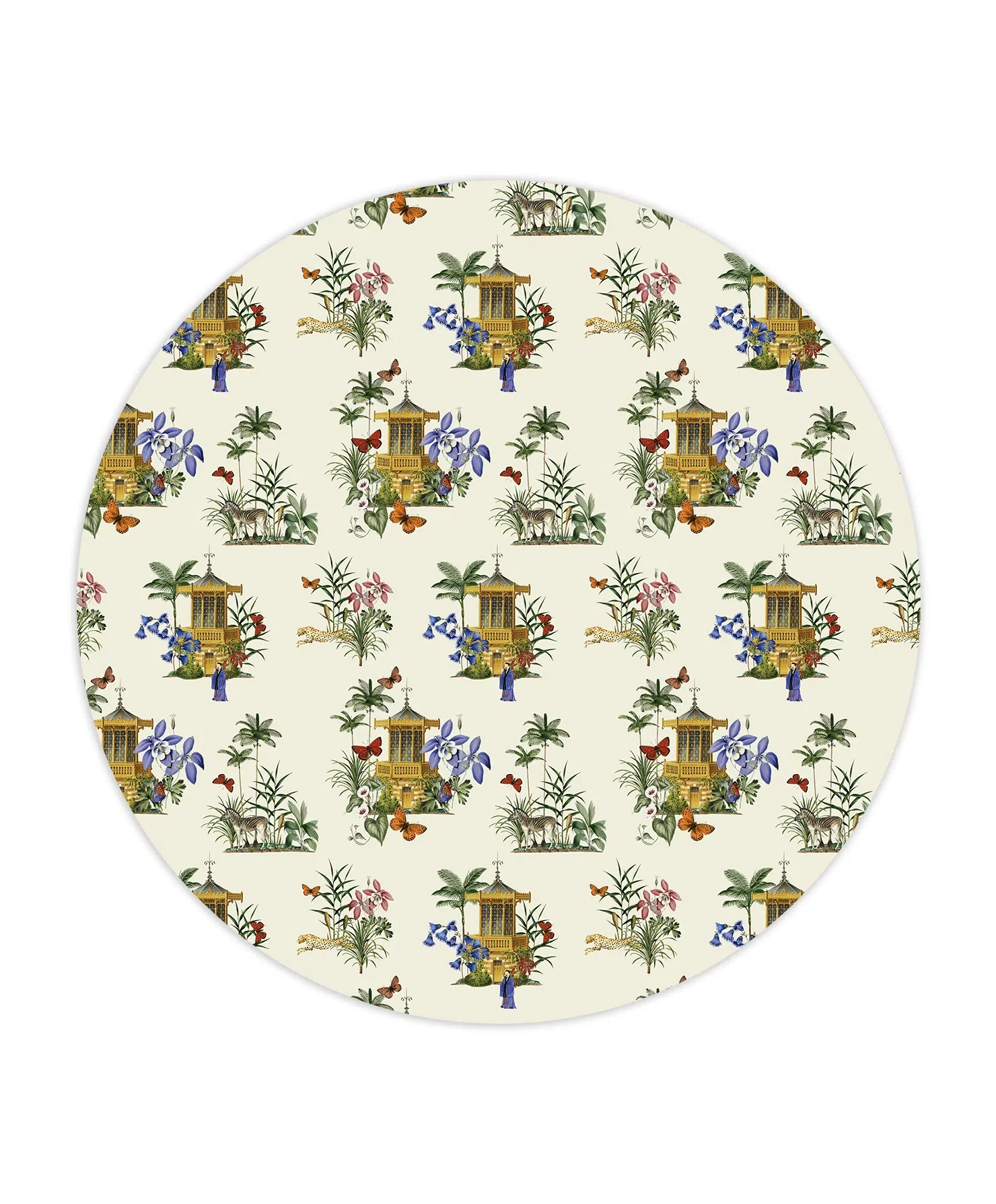 Creative Lab Amsterdam Asian Botanical Garden Vanilla Wallpaper Circle Mural