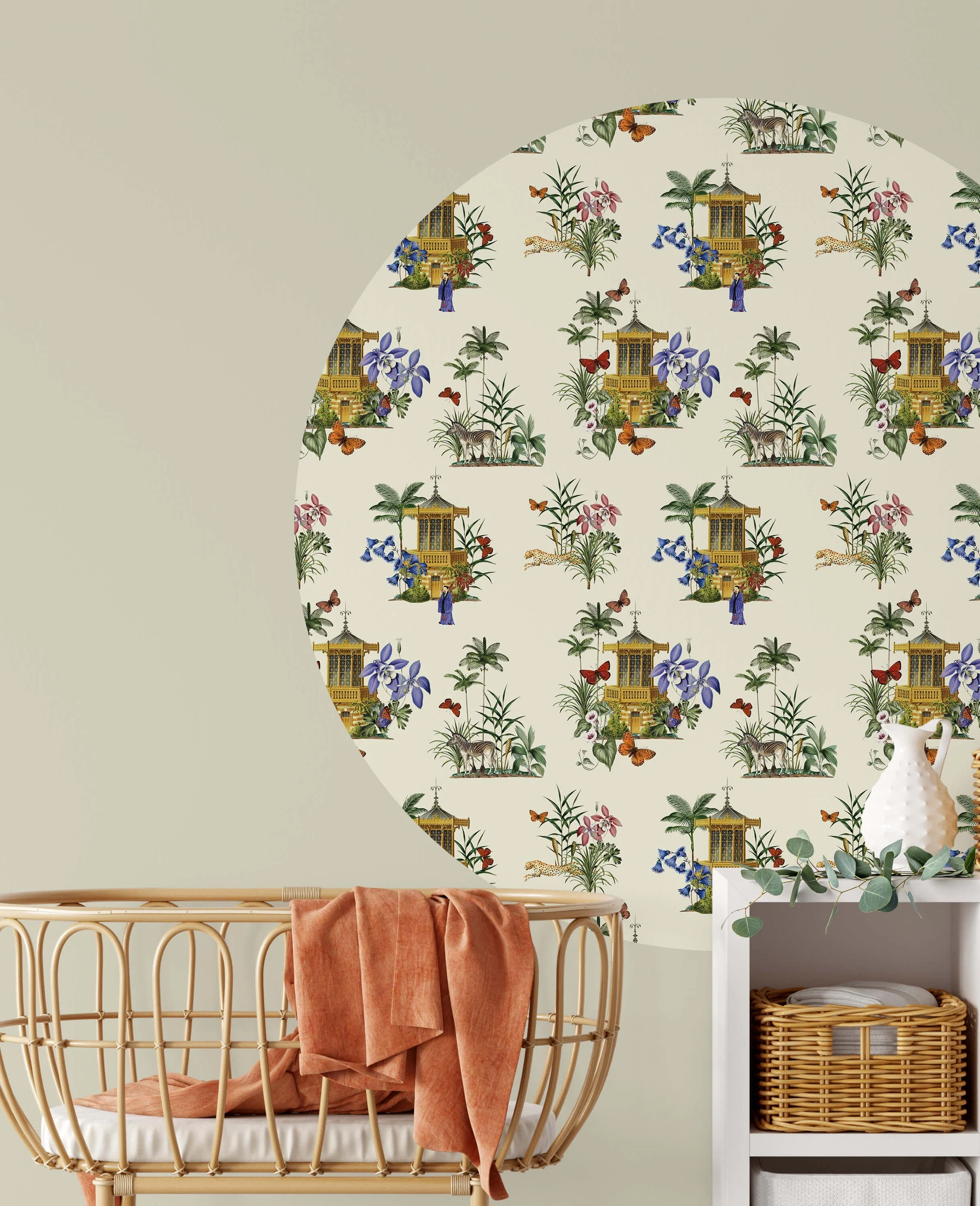 Creative Lab Amsterdam Asian Botanical Garden Vanilla Wallpaper Circle Mural - Image 2