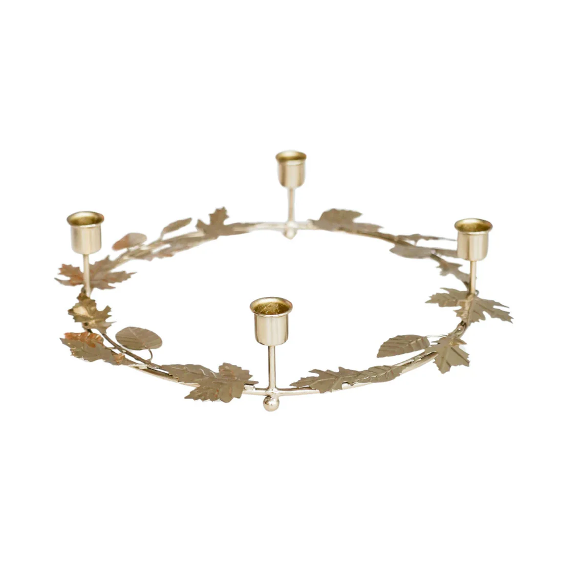 Ivyline Autumn Wreath Candle Holder Centrepiece Gold