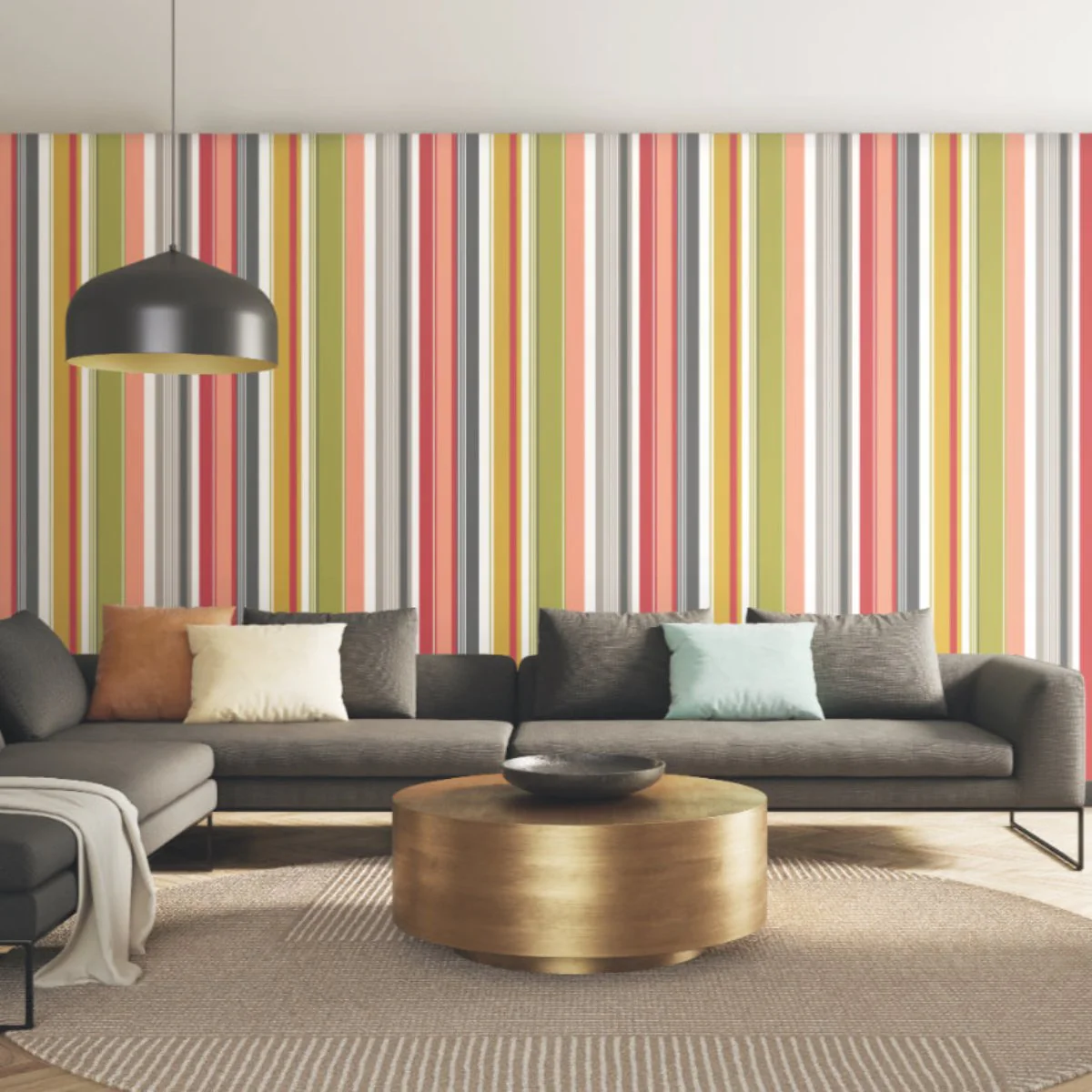 Ohpopsi Barcode Wallpaper - Olive Mix - Image 2