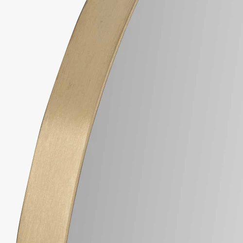 Pacific Lifestyle Brushed Gold Metal Slim Frame Round Wall Mirror Small - Image 4