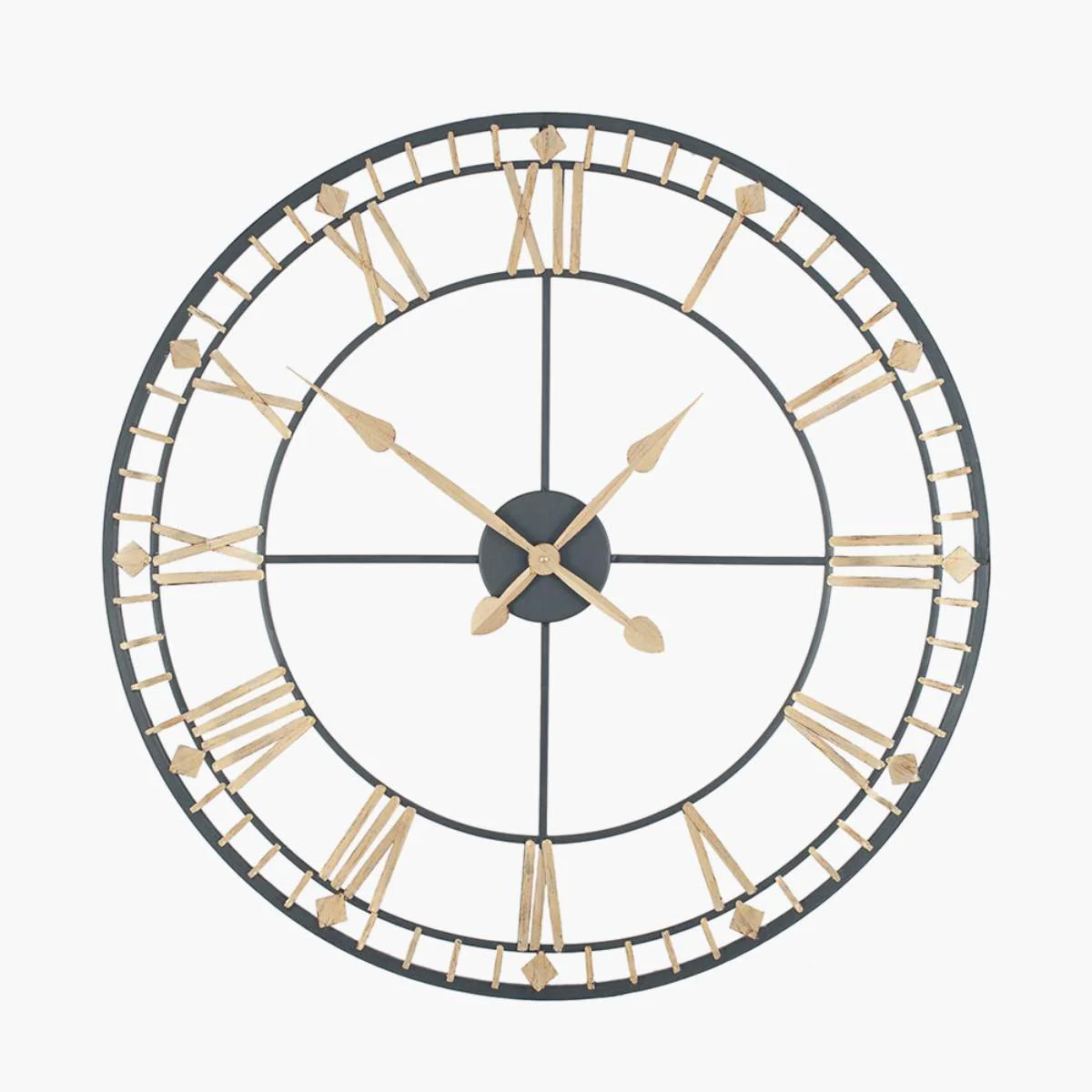 Pacific Lifestyle Antique Bronze and Gold Metal Round Wall Clock Large