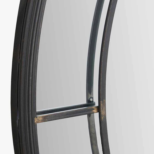 Pacific Lifestyle Antique Bronze Metal Round Wall Mirror - Image 4