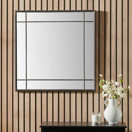 Pacific Lifestyle Antique Bronze Metal Square Wall Mirror - Image 8
