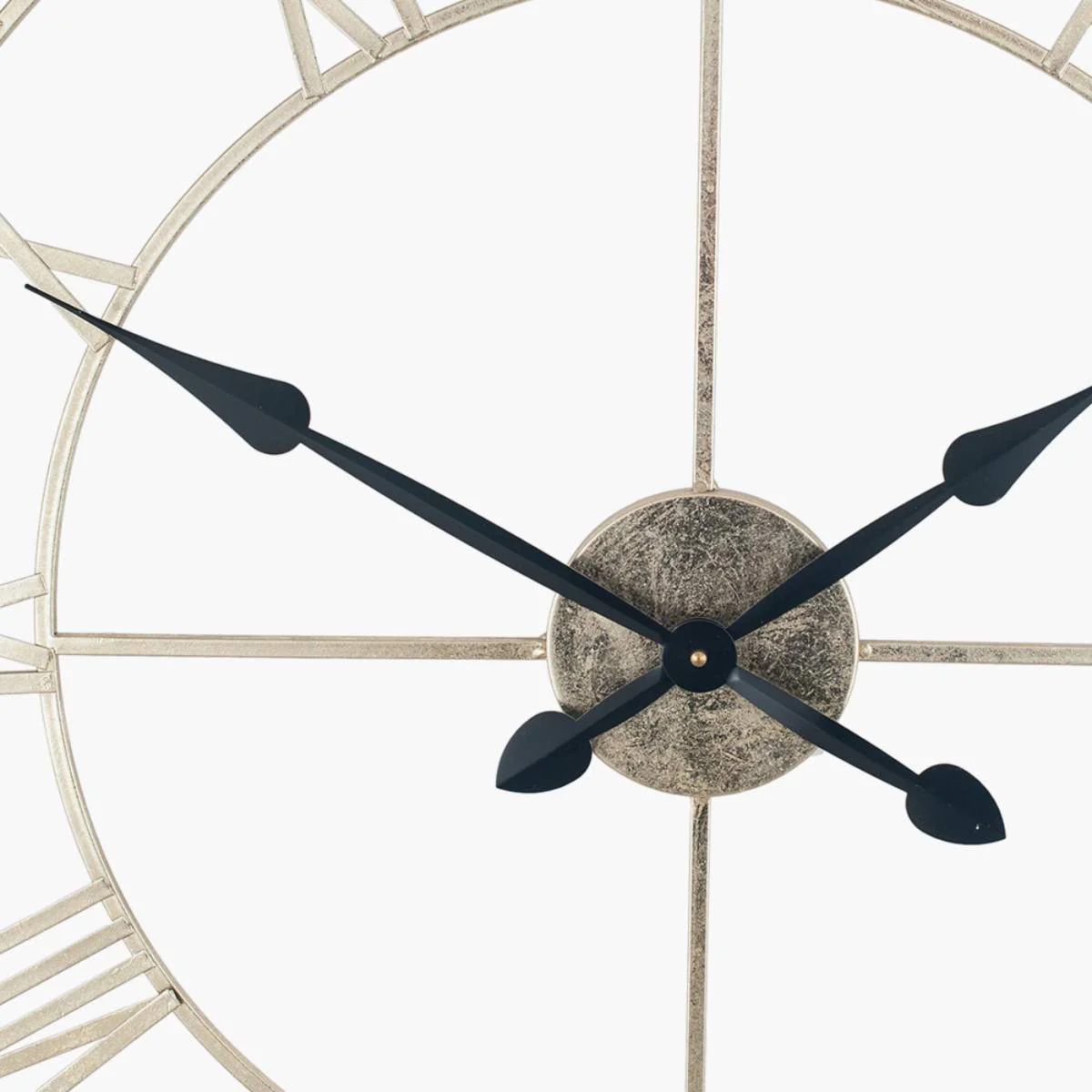 Pacific Lifestyle Antique Gold Metal Round Wall Clock Large - Image 3