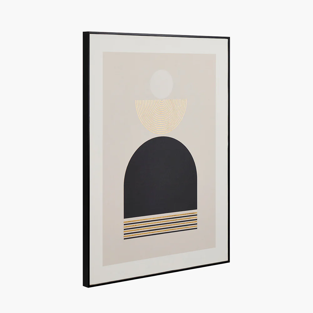 Pacific Lifestyle Art Deco Print with Gold Detail and Black Frame - Image 2