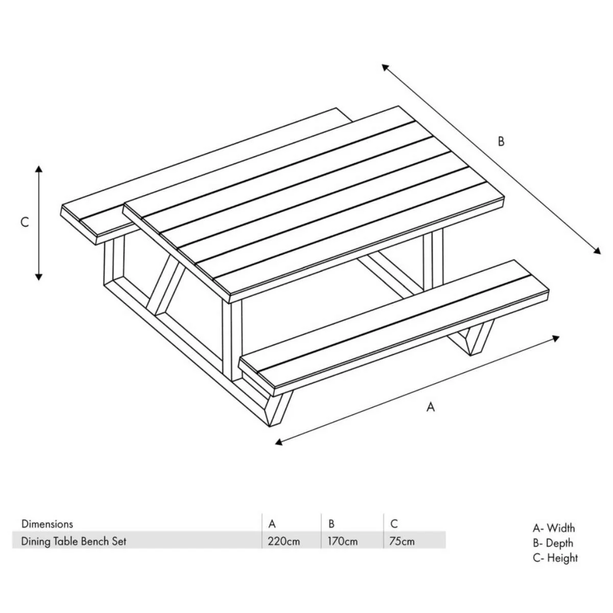 Pacific Lifestyle Aruba Outdoor Bench Set - Image 14
