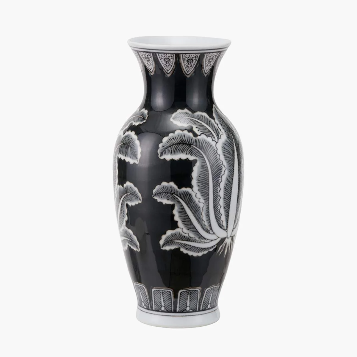 Pacific Lifestyle Asteria Black and White Feather Ceramic Urn Vase - Image 3