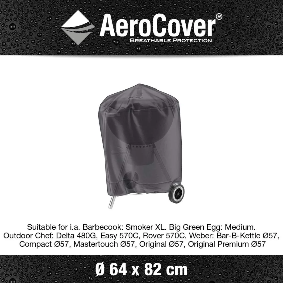 Pacific Lifestyle Barbecue Kettle Aerocover Round 64 x 82cm high