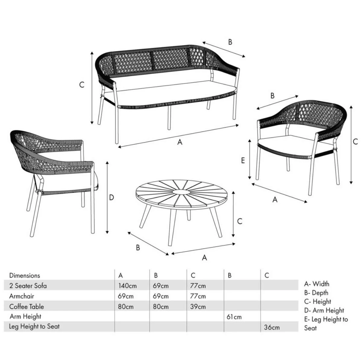 Pacific Lifestyle Bazel Outdoor Seating Set - Image 28