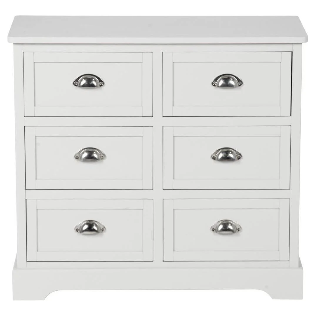 Pacific Lifestyle Bjarke Linen Pine Wood 6 Drawer Unit