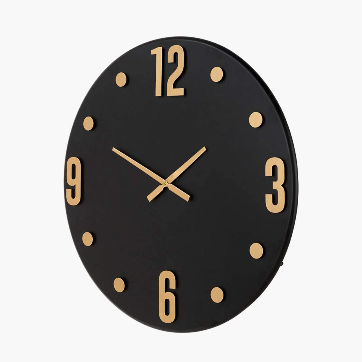 Pacific Lifestyle Black and Gold Metal Retro Wall Clock - Image 3