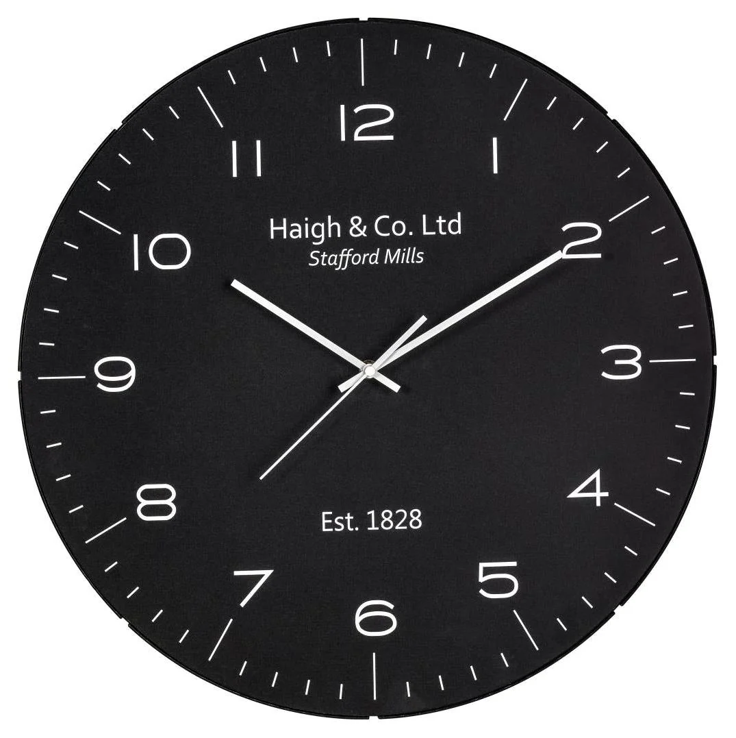 Pacific Lifestyle Black and Silver Dome Glass Wall Clock