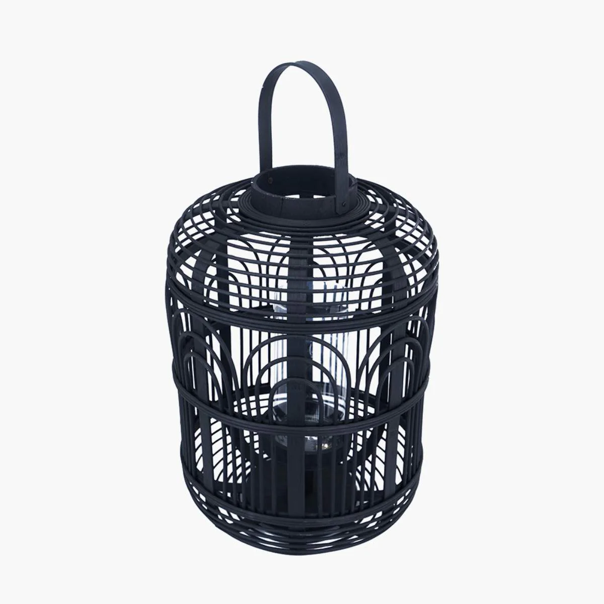 Pacific Lifestyle Black Bamboo and Glass Lantern - Image 13