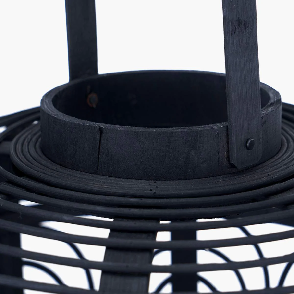 Pacific Lifestyle Black Bamboo and Glass Lantern - Image 14