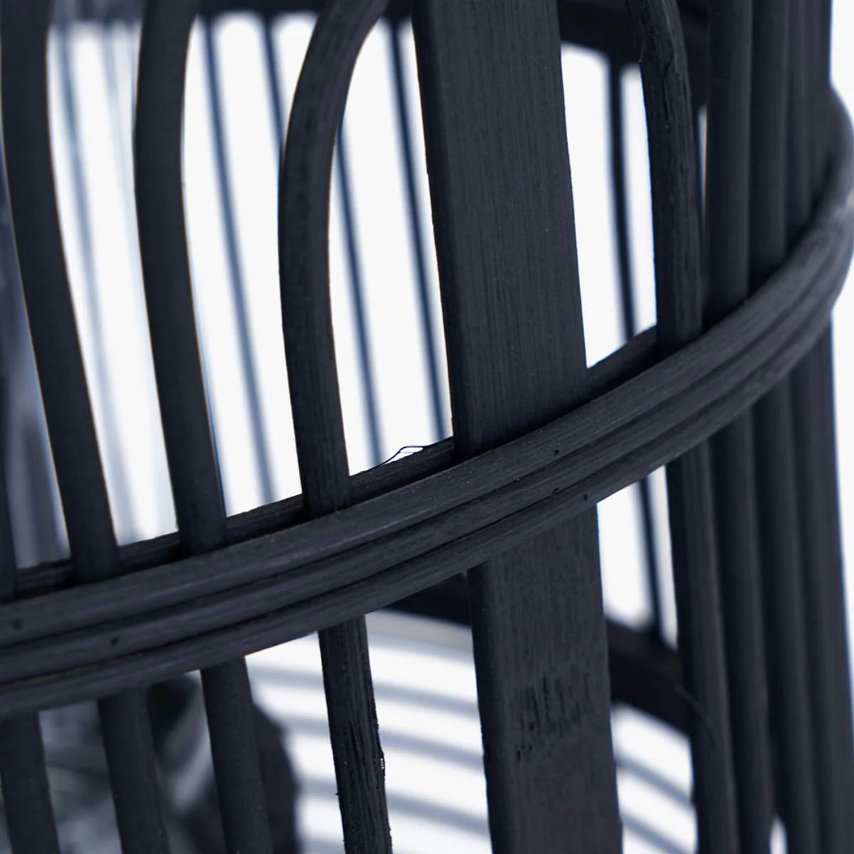 Pacific Lifestyle Black Bamboo and Glass Lantern - Image 15