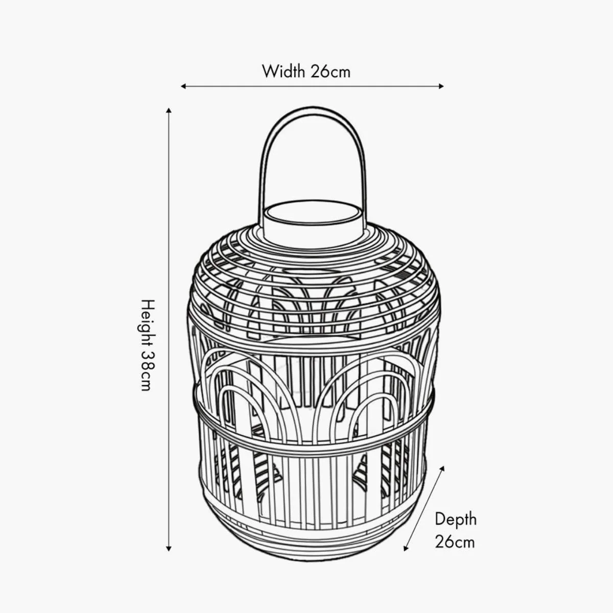 Pacific Lifestyle Black Bamboo and Glass Lantern - Image 19