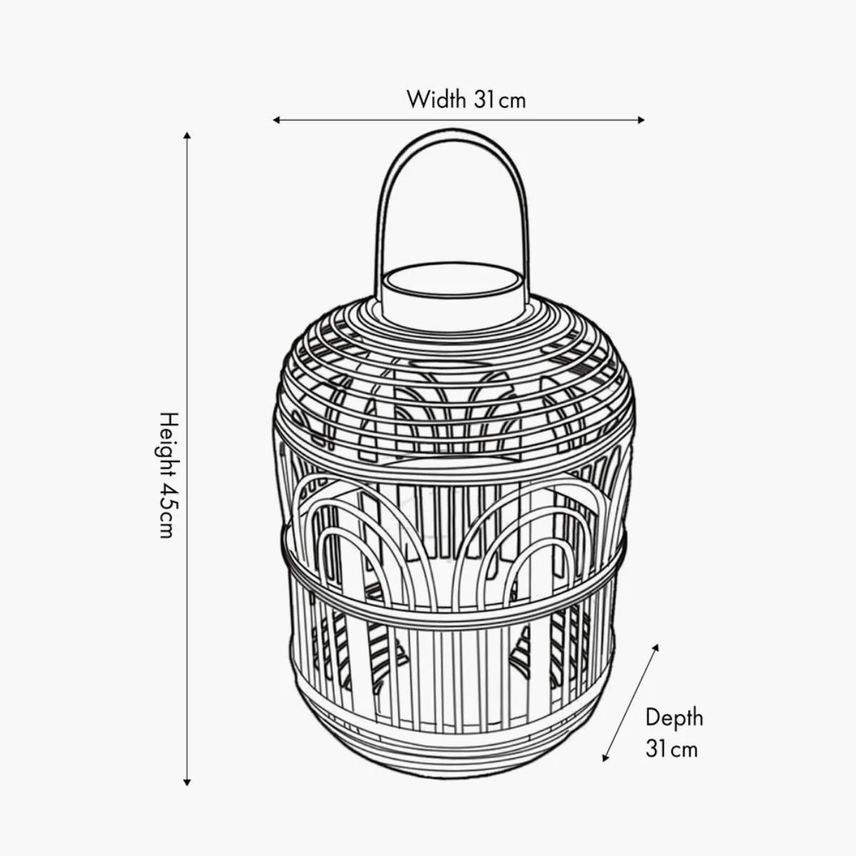 Pacific Lifestyle Black Bamboo and Glass Lantern - Image 20