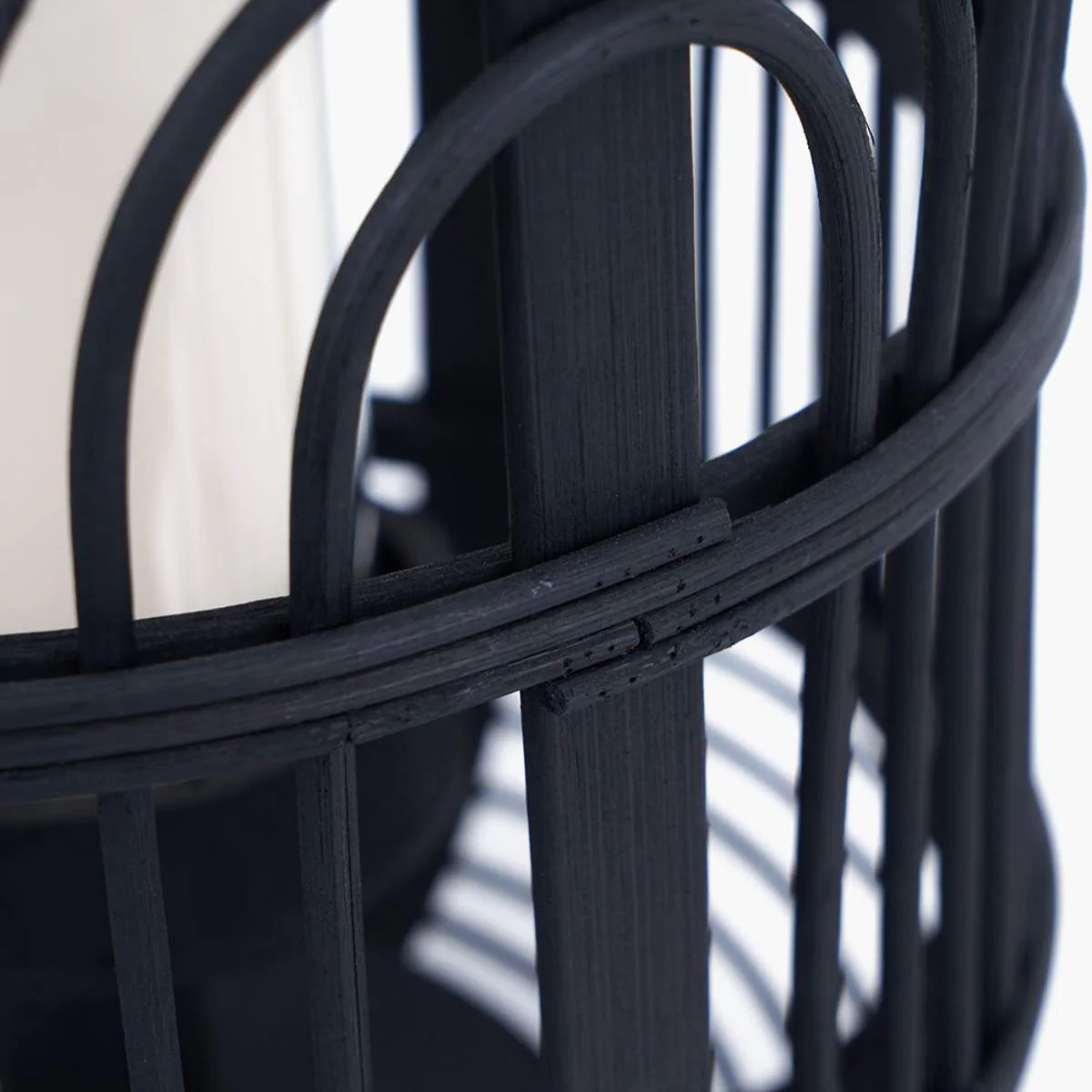 Pacific Lifestyle Black Bamboo and Glass Lantern - Image 7