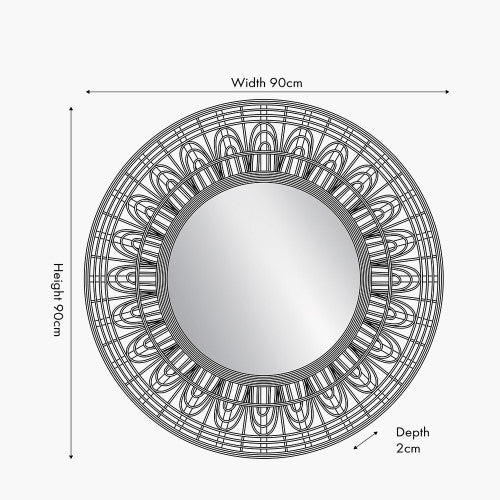 Pacific Lifestyle Black Bamboo Frame Round Wall Mirror - Image 7