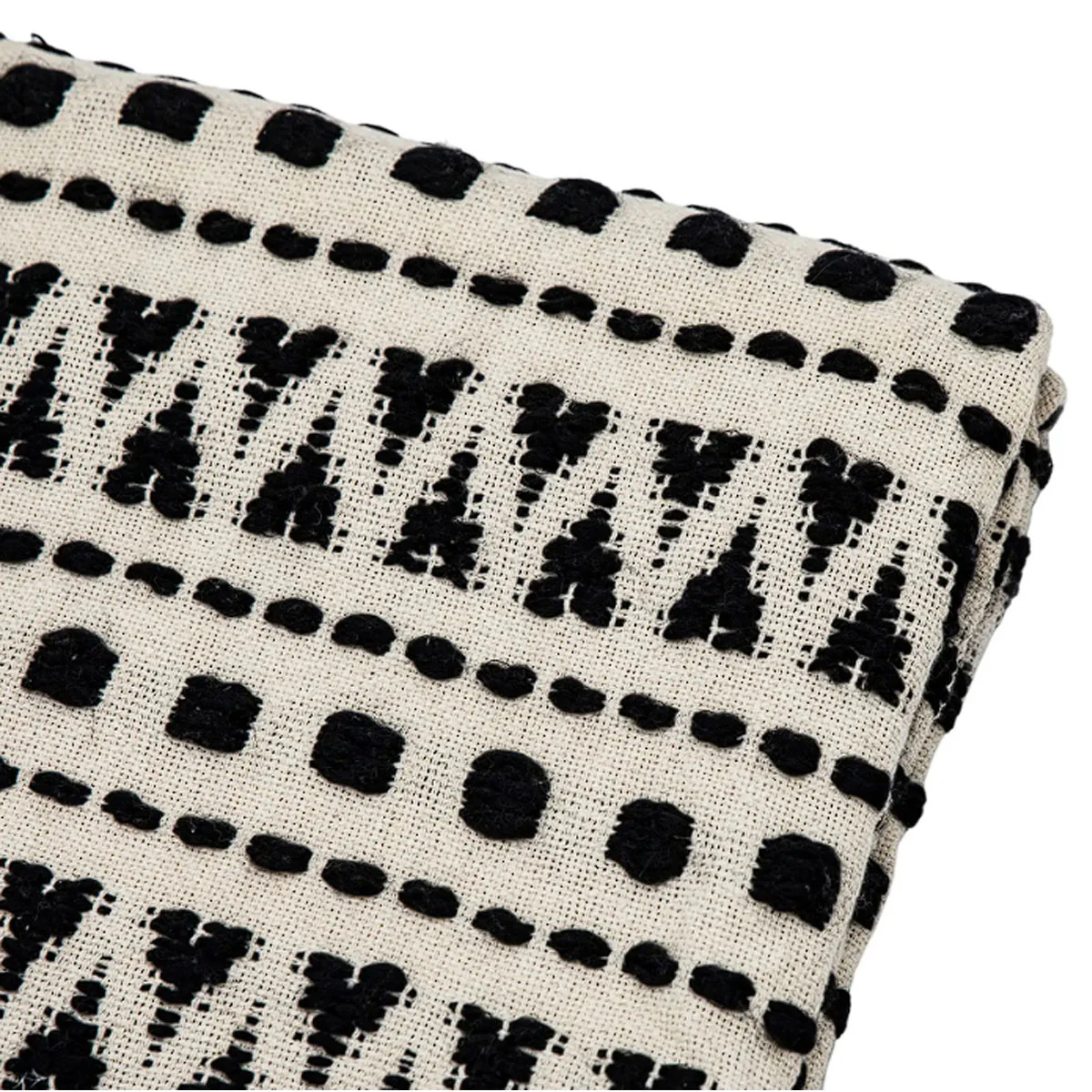 Gallery Direct Black & Cream Tufted Throw - Image 3