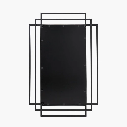 Pacific Lifestyle Black Metal Art Deco Rectangular Wall Mirror - Image 4