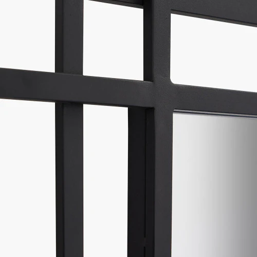 Pacific Lifestyle Black Metal Art Deco Rectangular Wall Mirror - Image 6