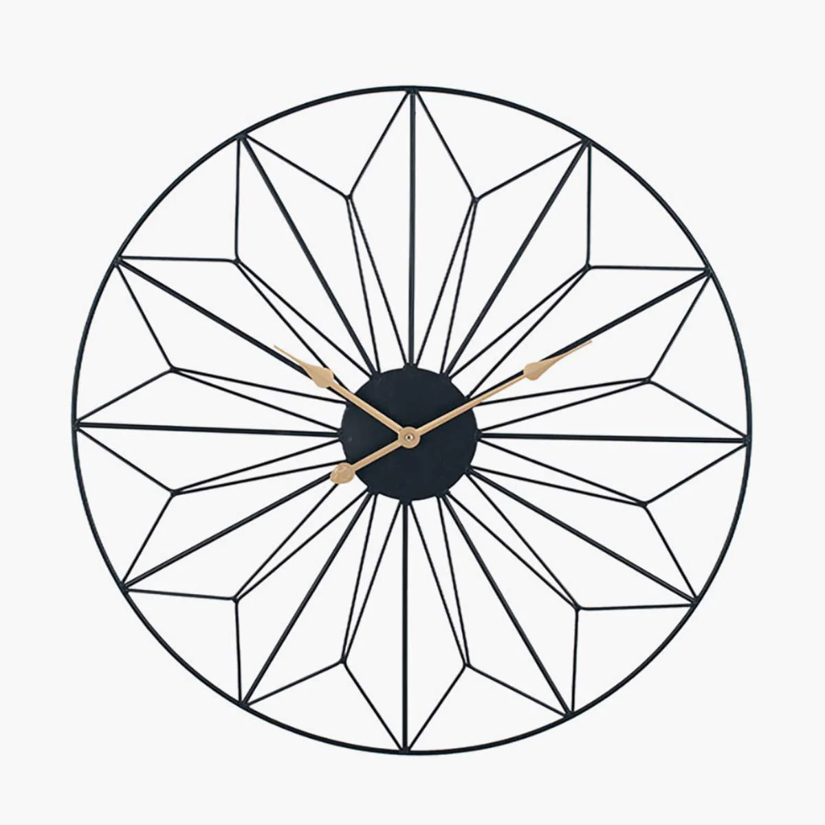 Pacific Lifestyle Black Metal Geo Design Round Wall Clock