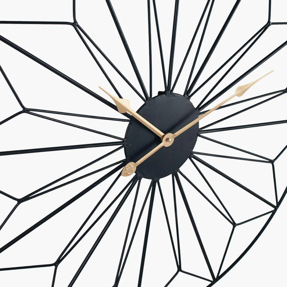 Pacific Lifestyle Black Metal Geo Design Round Wall Clock - Image 3