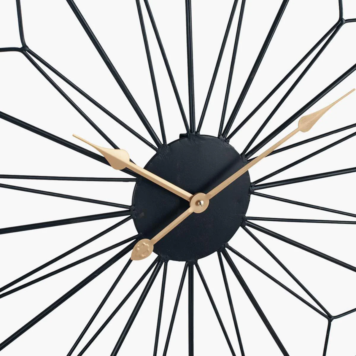 Pacific Lifestyle Black Metal Geo Design Round Wall Clock - Image 4