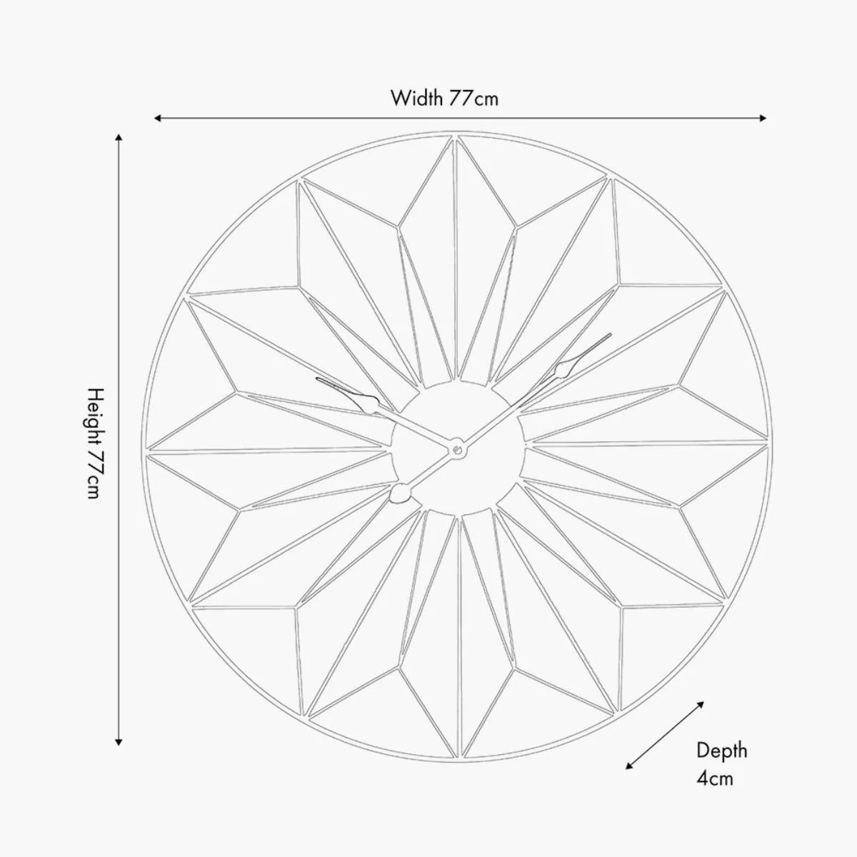 Pacific Lifestyle Black Metal Geo Design Round Wall Clock - Image 6