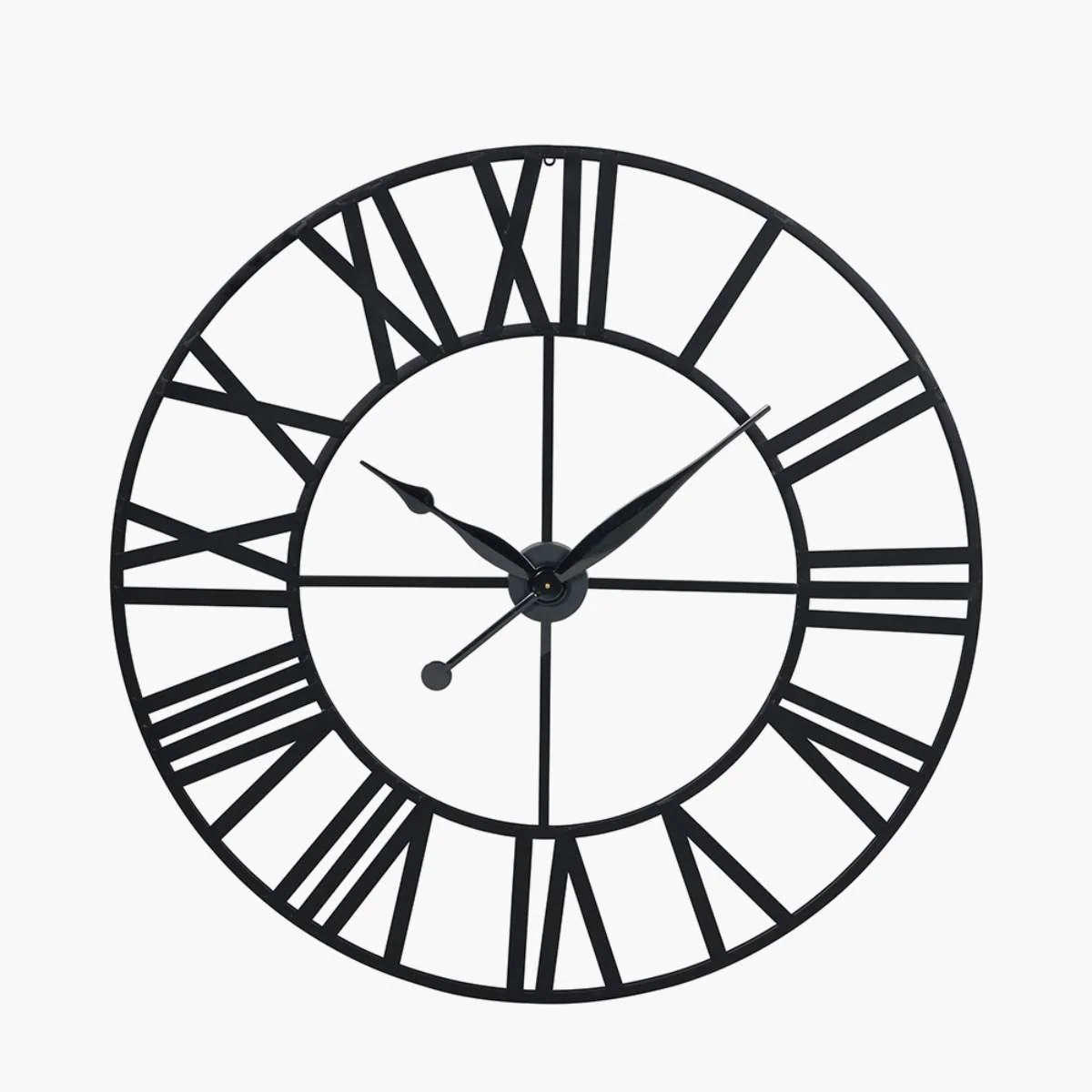 Pacific Lifestyle Black Metal Large Round Wall Clock