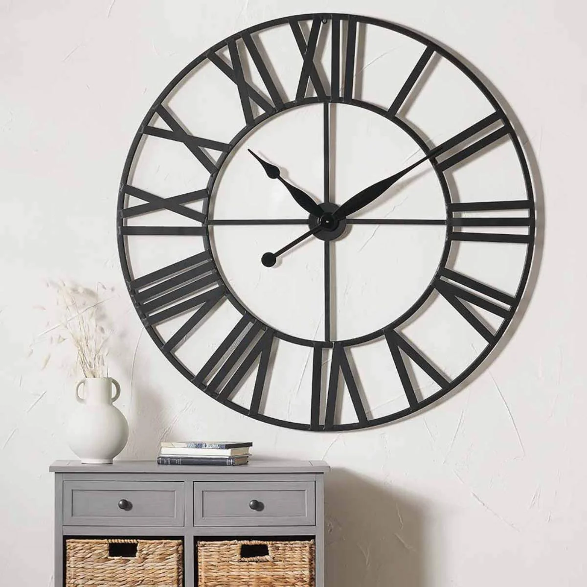 Pacific Lifestyle Black Metal Large Round Wall Clock - Image 8