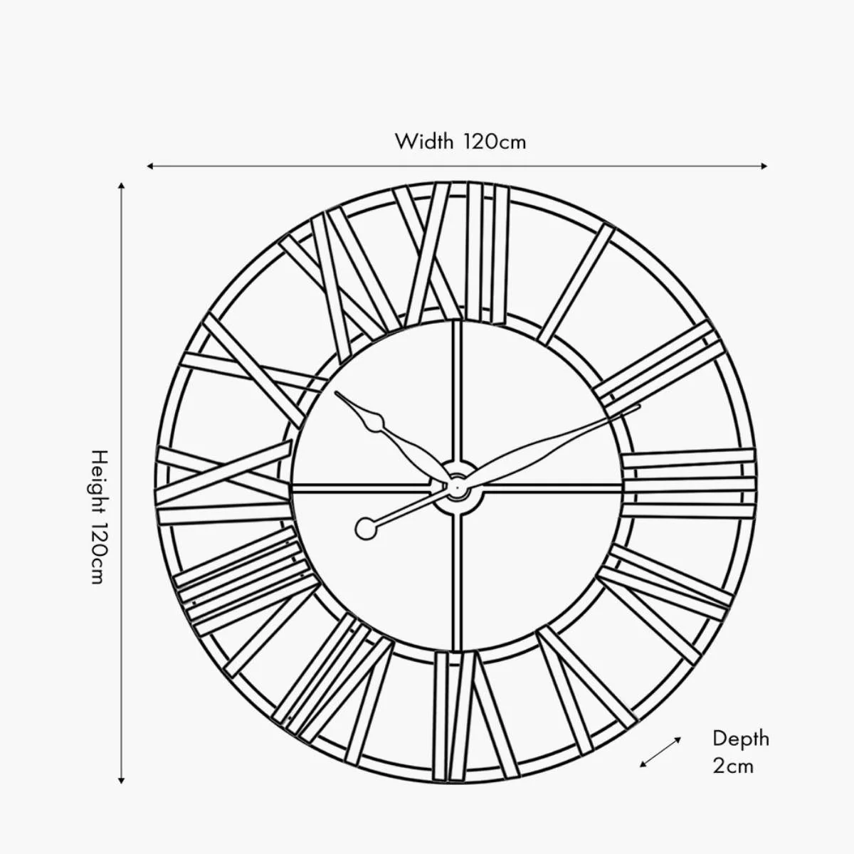 Pacific Lifestyle Black Metal Large Round Wall Clock - Image 9