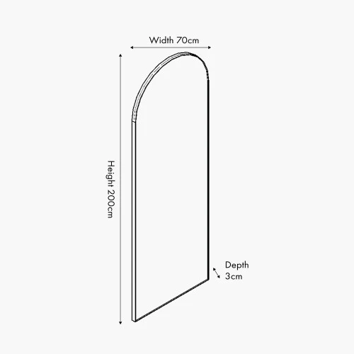 Pacific Lifestyle Black Metal Slim Frame Arch Floor Mirror - Image 8