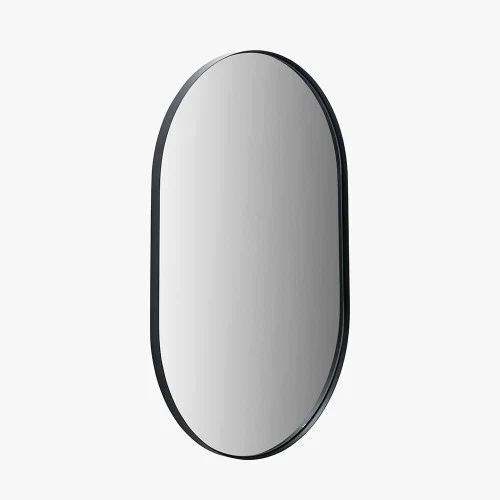 Pacific Lifestyle Black Metal Slim Frame Oval Wall Mirror - Image 2