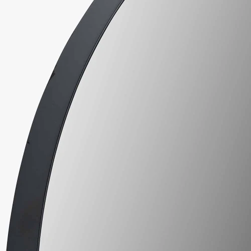 Pacific Lifestyle Black Metal Slim Frame Oval Wall Mirror - Image 8