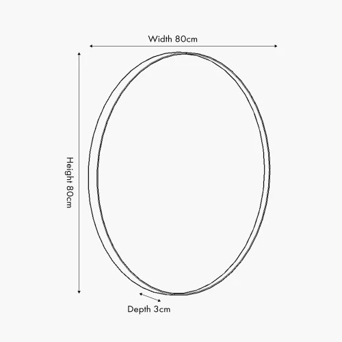 Pacific Lifestyle Black Metal Slim Frame Round Wall Mirror Medium - Image 7