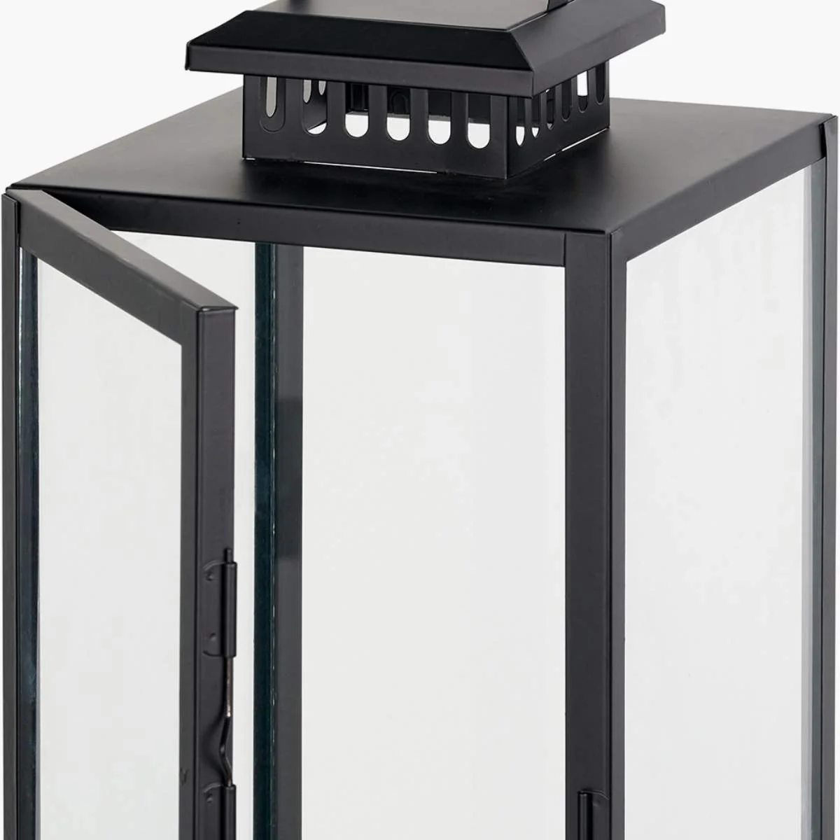Pacific Lifestyle Black Stainless Steel and Glass Rectangular Lantern - Image 6