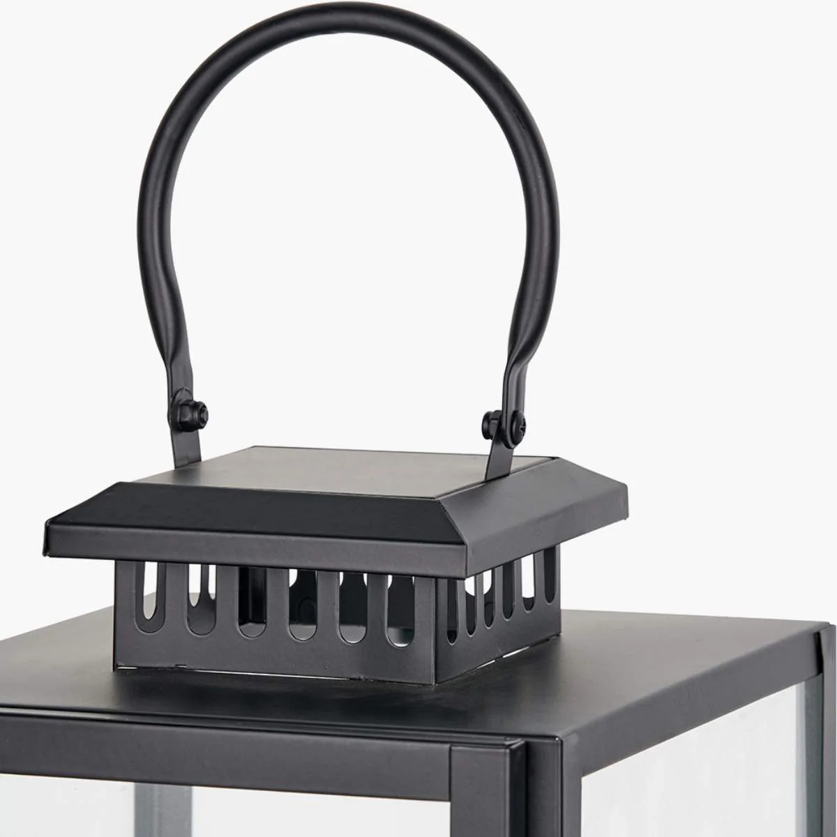 Pacific Lifestyle Black Stainless Steel and Glass Rectangular Lantern - Image 8