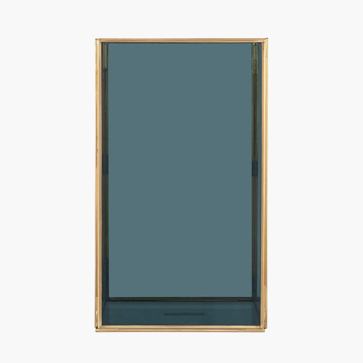 Pacific Lifestyle Brass Metal and Smoked Glass Panelled Square Hurricane - Image 4