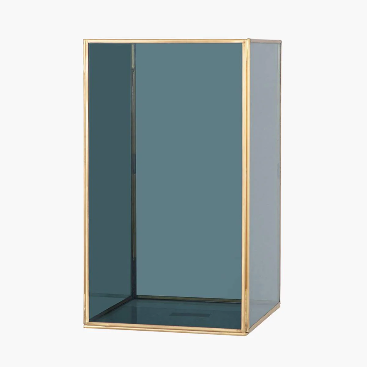 Pacific Lifestyle Brass Metal and Smoked Glass Panelled Square Hurricane - Image 5