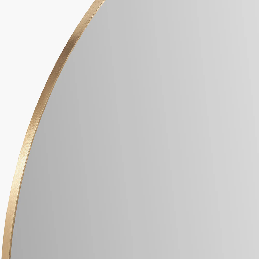 Pacific Lifestyle Brushed Gold Metal Slim Frame Tall Arch Wall Mirror - Image 4