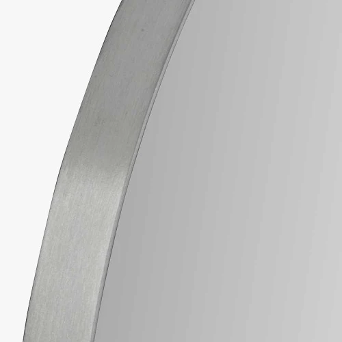 Pacific Lifestyle Brushed Silver Metal Slim Frame Round Wall Mirror Large - Image 4