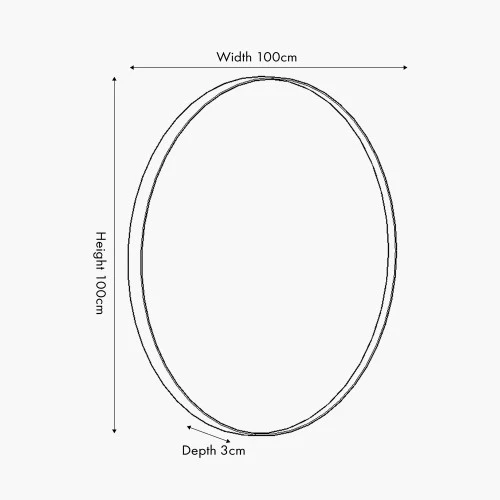 Pacific Lifestyle Brushed Silver Metal Slim Frame Round Wall Mirror Large - Image 7