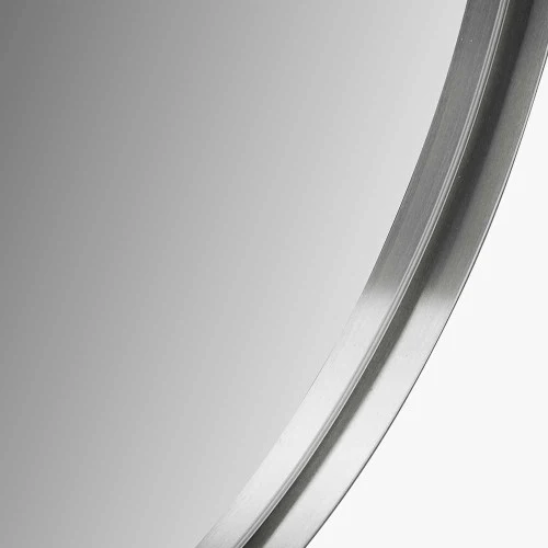 Pacific Lifestyle  Brushed Silver Metal Slim Frame Round Wall Mirror Medium - Image 3