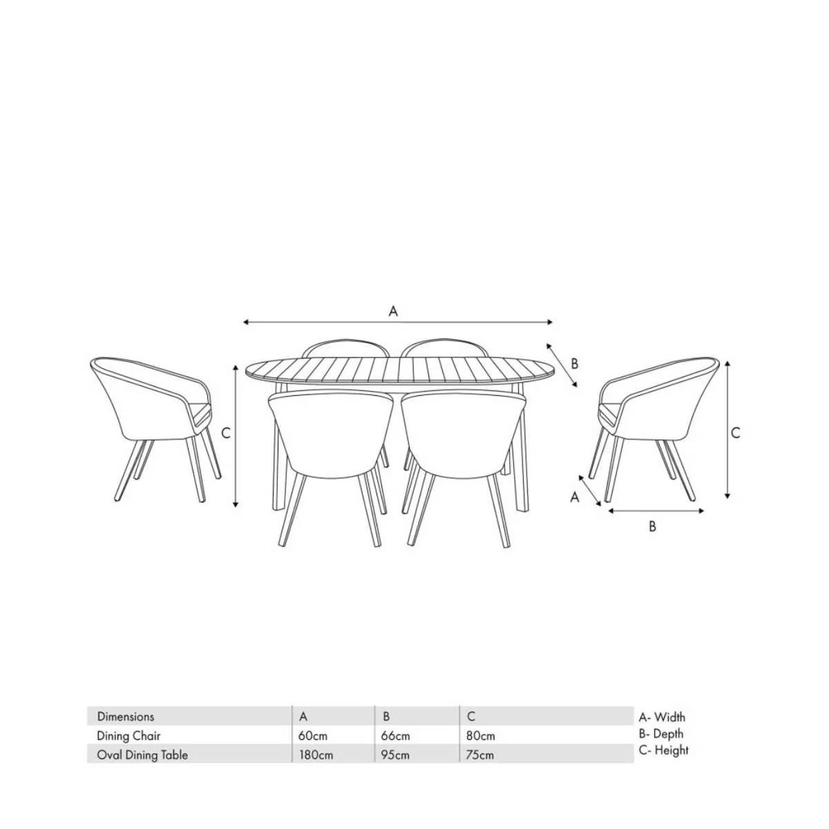 Pacific Lifestyle Cabon Outdoor 6 Seater Dining Set - Image 20
